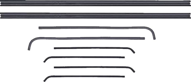 DOOR GLASS W/STRIP SET, 8 PCS | w/o CHROME | 64-66