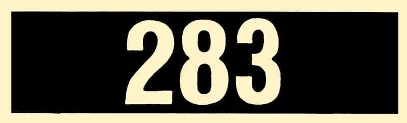 DECAL, VALVE COVER | 283 ENGINE | 67