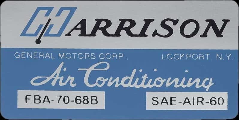 DECAL, HARRISON A/C EVAPORATOR BOX | 68