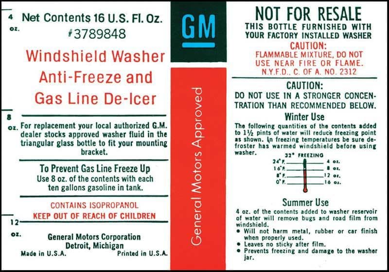 DECAL, GM REPLACMENT WASHER BOTTLE | 68-72