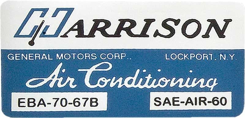 DECAL, HARRISON A/C EVAPORATOR BOX | 67