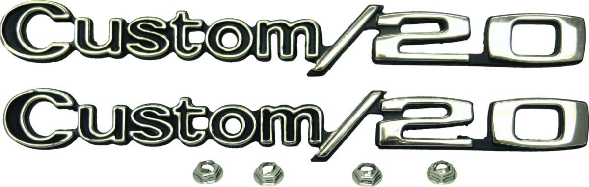 FENDER EMBLEM SET | "CUSTOM/20" | 69-72