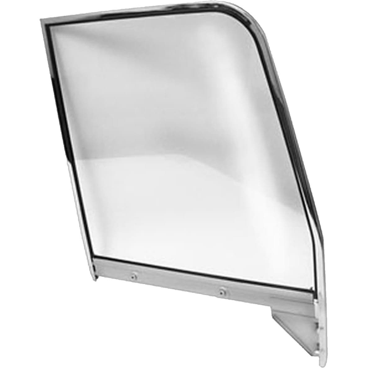 DOOR GLASS w/FRAME, RH | CHROME/CLEAR | 55-59