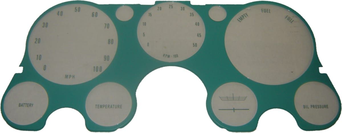 DASH BEZEL LENS, w/TACH | w/GAUGES | 67-72