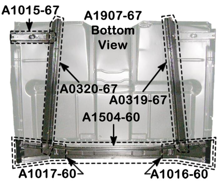 CAB FLOOR INNER BRACE | LH | 67-72