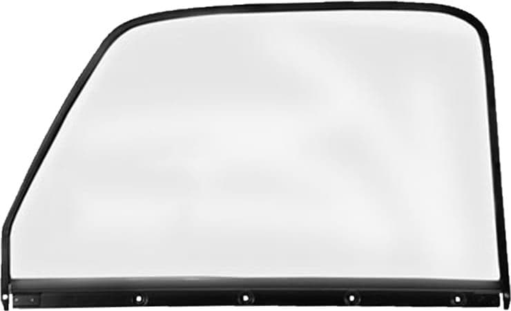 DOOR GLASS w/FRAME, RH | BLACK/CLEAR | 47-50