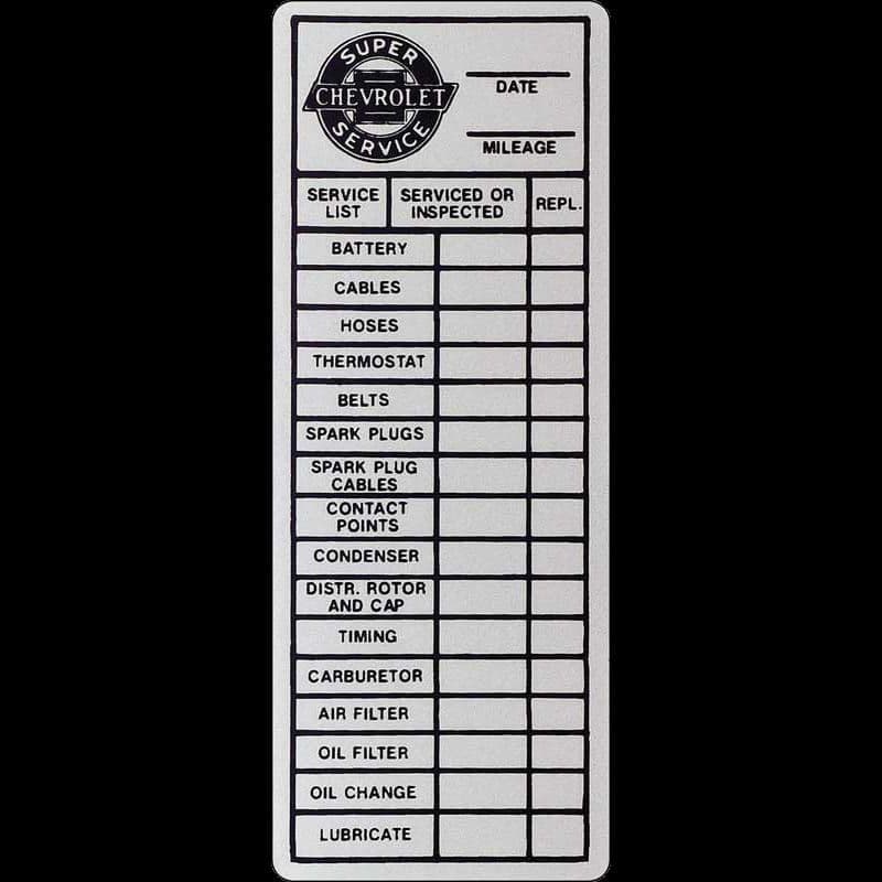 DECAL, ALUMINUM SERVICE/LUBE | 67-72